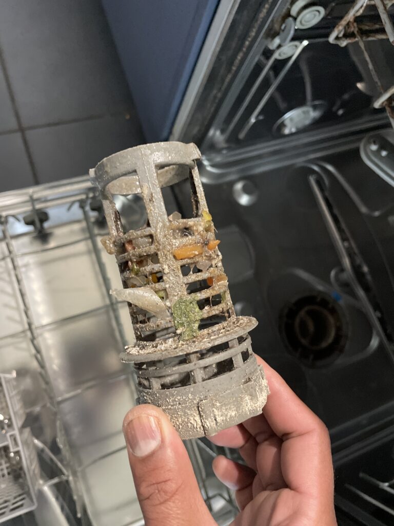 First Visit – Dishwasher Filter Inspection & Diagnosis
