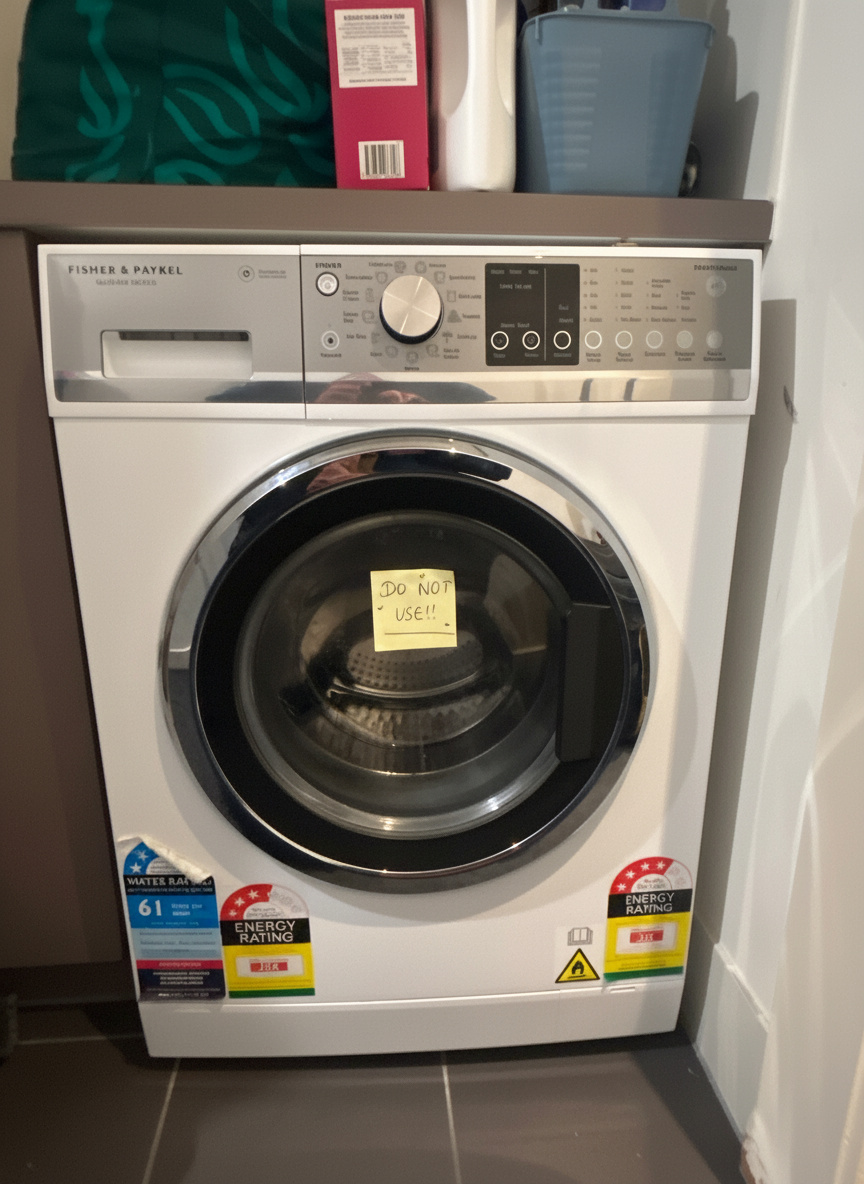 Technician repairing an appliance