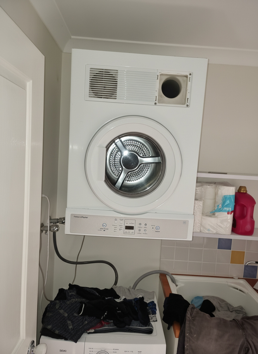 Technician repairing an appliance