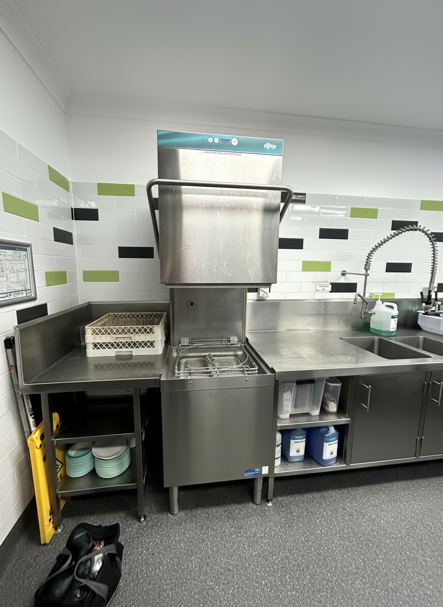 Technician repairing an appliance
